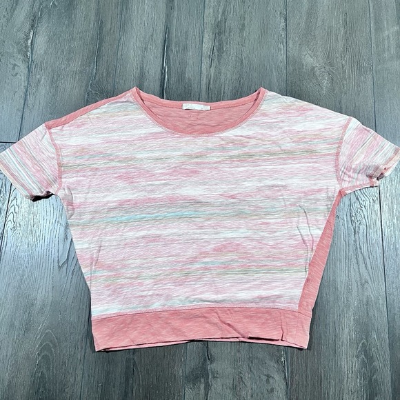 Prana Lurie Womens T Shirt Medium Peach Bonita Pink Blouse Outdoor Boho‎ Pastel - Picture 1 of 6
